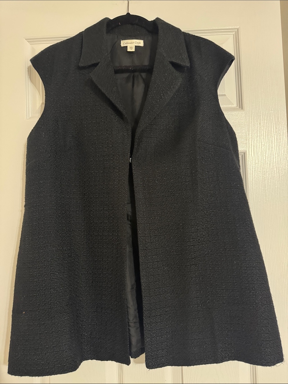 Coldwater Creek Black Sleeveless V-Neck Coatlet